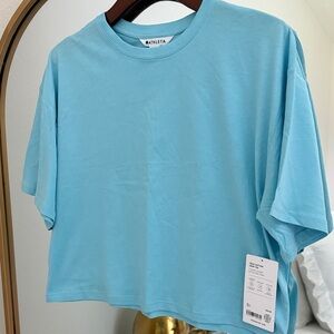 Athleta new true cotton crop tee